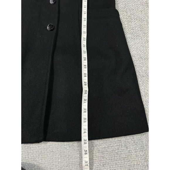 Vtg Kenneth Cole Coat Womens 10 Black Wool Blend Y2K 90s Faux Fur Penny Lane - Picture 6 of 12